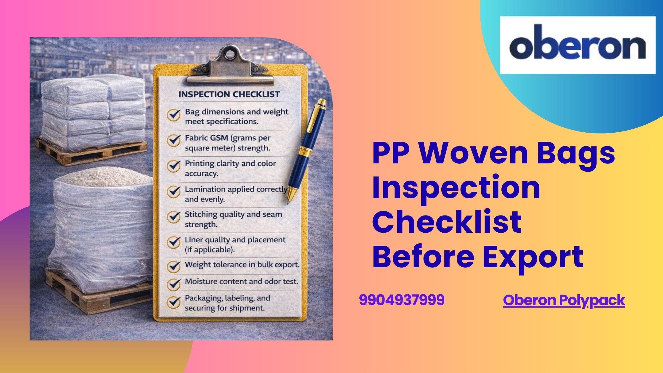 PP Woven Bags Inspection Checklist Before Export